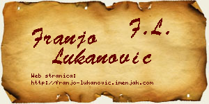 Franjo Lukanović vizit kartica